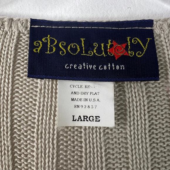 Absolutely Vintage Baby-Tee Top Open-Knit 3/4 Sleeves Boho Y2K Clean Girl Size L - Picture 3 of 12